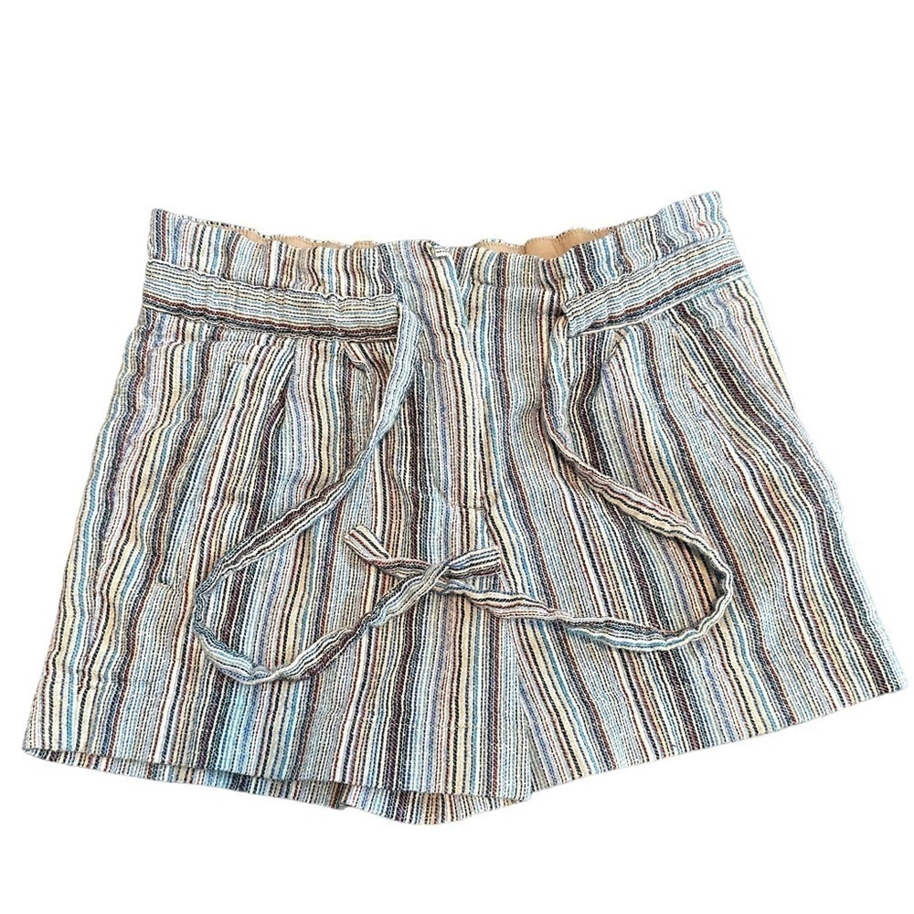 BCBGMAXAZRIA, shorts , draw string , blue , white stripes , size XS,